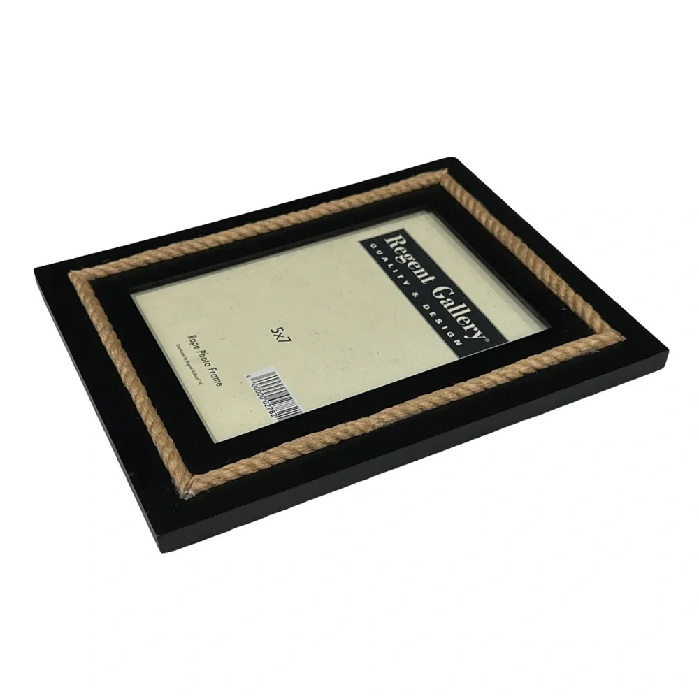 Regent Gallery Black Rope Photo Frame 5x7 Coastal Nautical Decor